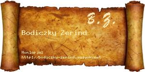 Bodiczky Zerind névjegykártya
